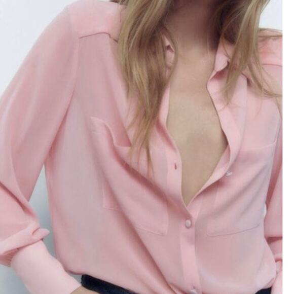 ZARA Sheer Ecru Off-White Long Sleeve Blouse 3564/192/712 - Picture 5 of 8